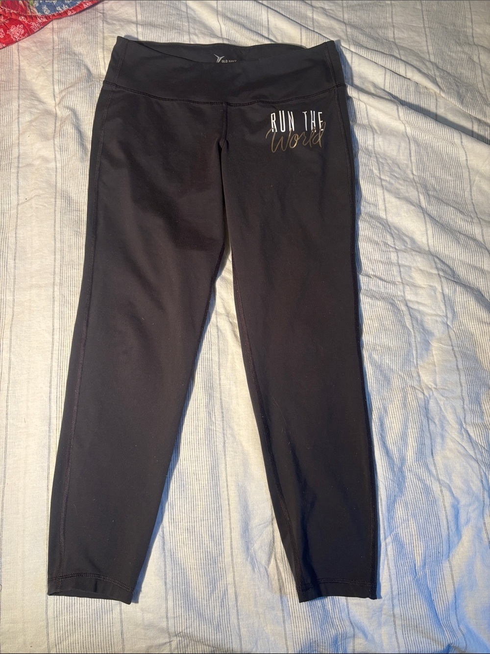Old Navy Black Girls' 'Run the World' Athletic Leggings
